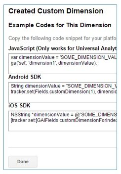 example custom dimension code