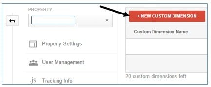 new custom dimension button