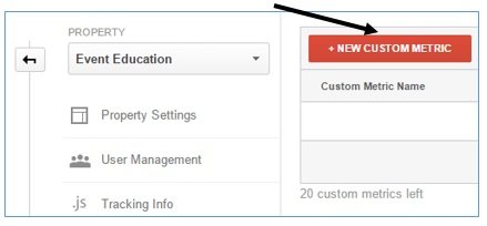 new custom metric button