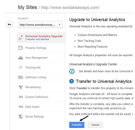 upgrade to universal analytics