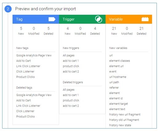 preview and confirm your import