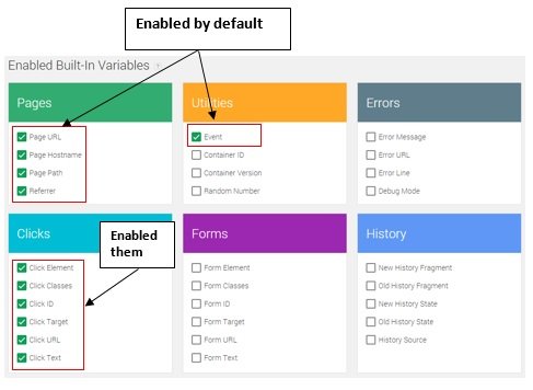 built in variables GTM v2