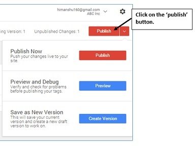 publish button