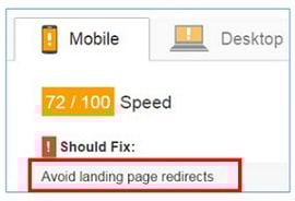 avoid landing page redirect