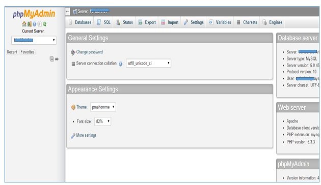 phpmyadmin area