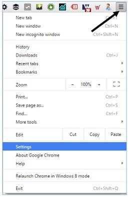 chrome settings