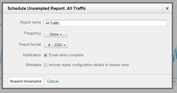 export unsampled report 2