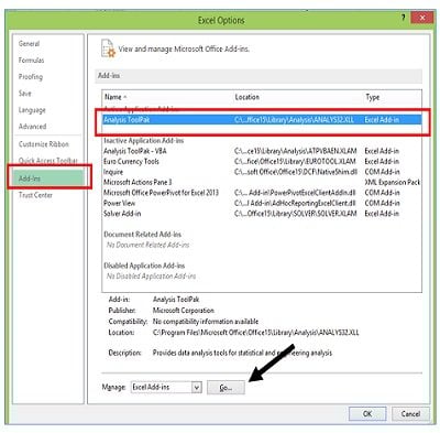 excel options