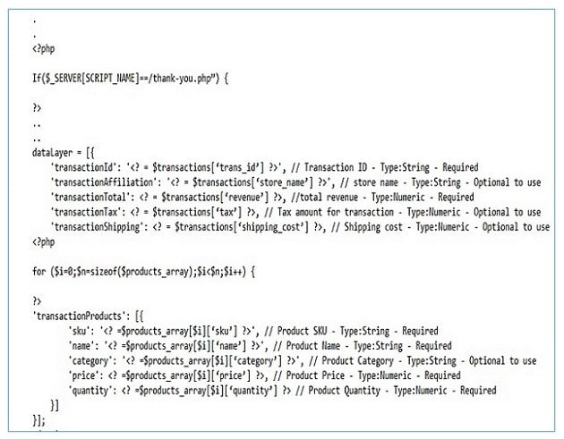 datalayer with server side script