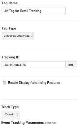 UA Tag for Scroll Tracking