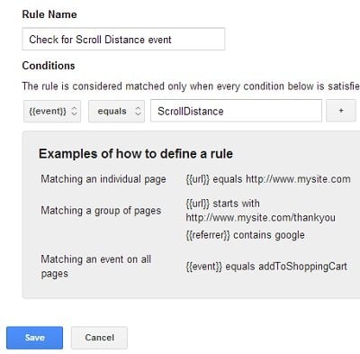 check for scroll distance event