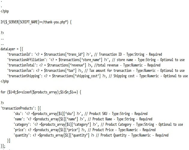 data layer for ecommerce tracking