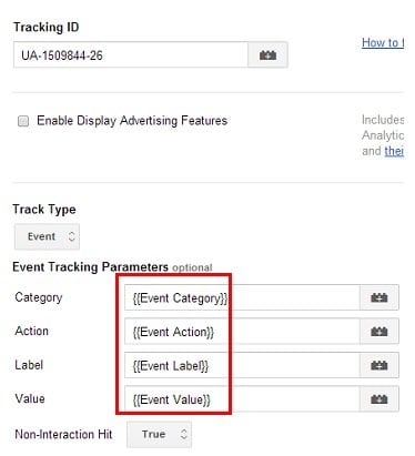 event tracking parameters