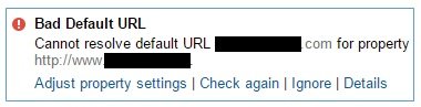 bad default URL