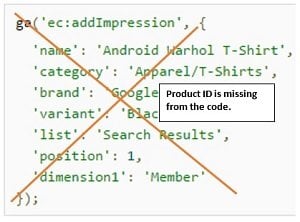 product id is missing