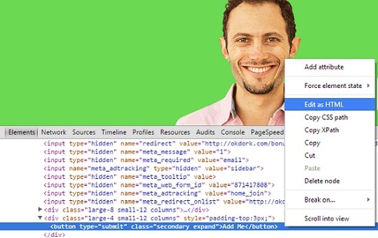 edit as HTML