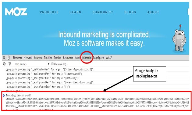 google analytics tracking beacon