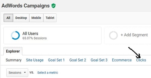 Google Analytics data