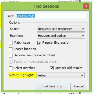 find sessions regular expression