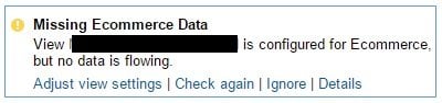 missing ecommerce data