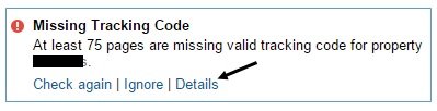 missing tracking code
