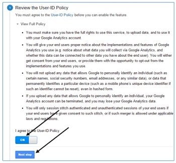 review the user id policy