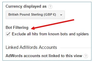 bot filtering google analytics