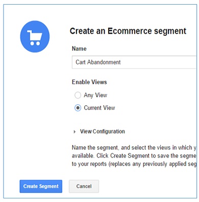 create cart abandonment ecommerce segment