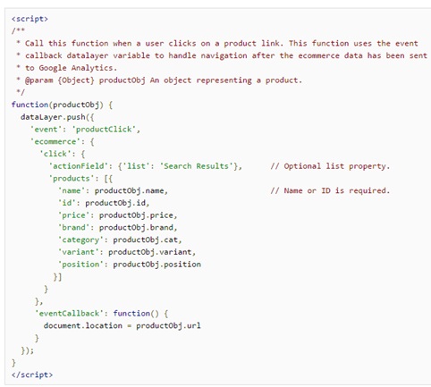 enhanced ecommerce data layer