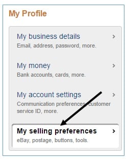 my selling preferences