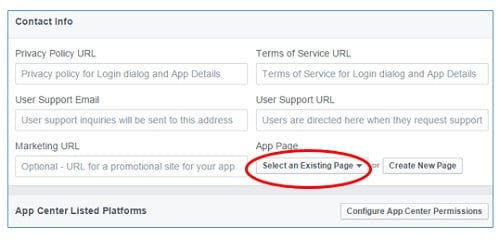 select an existing page