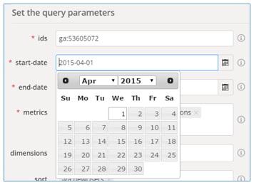 set the date range