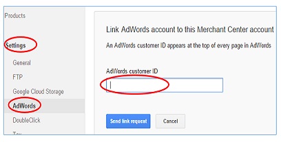 merchant center adwords link