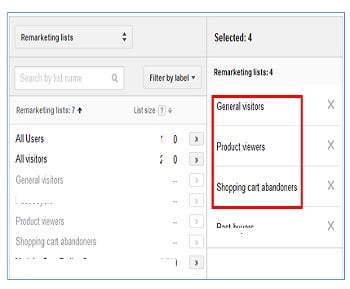 select remarketing list
