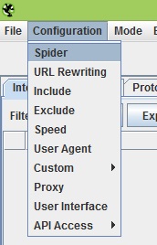 configuration menu