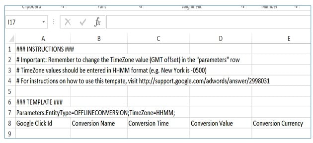 Conversion Upload Template