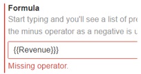 missing operator