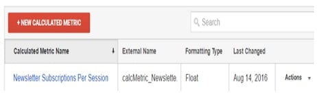 new calculated metric