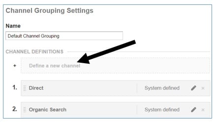 define a new channel button