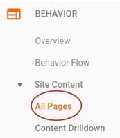 all pages report ga