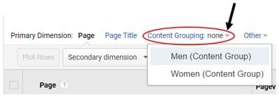 content grouping none