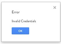 invalid credentials