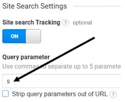 google analytics site search