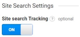 site search tracking button