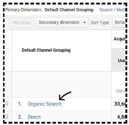 click on the organic search link