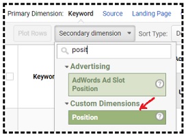 custom dimension position