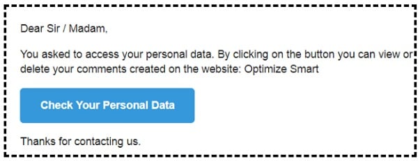 check your personal data