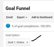 enhanced ecommerce tracking shopify goals drop down menu