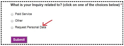 request personal data