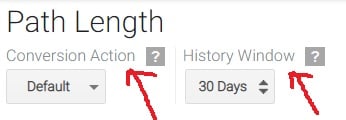 path length conversion action history window